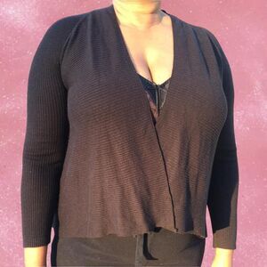 Black Open Front Cardigan